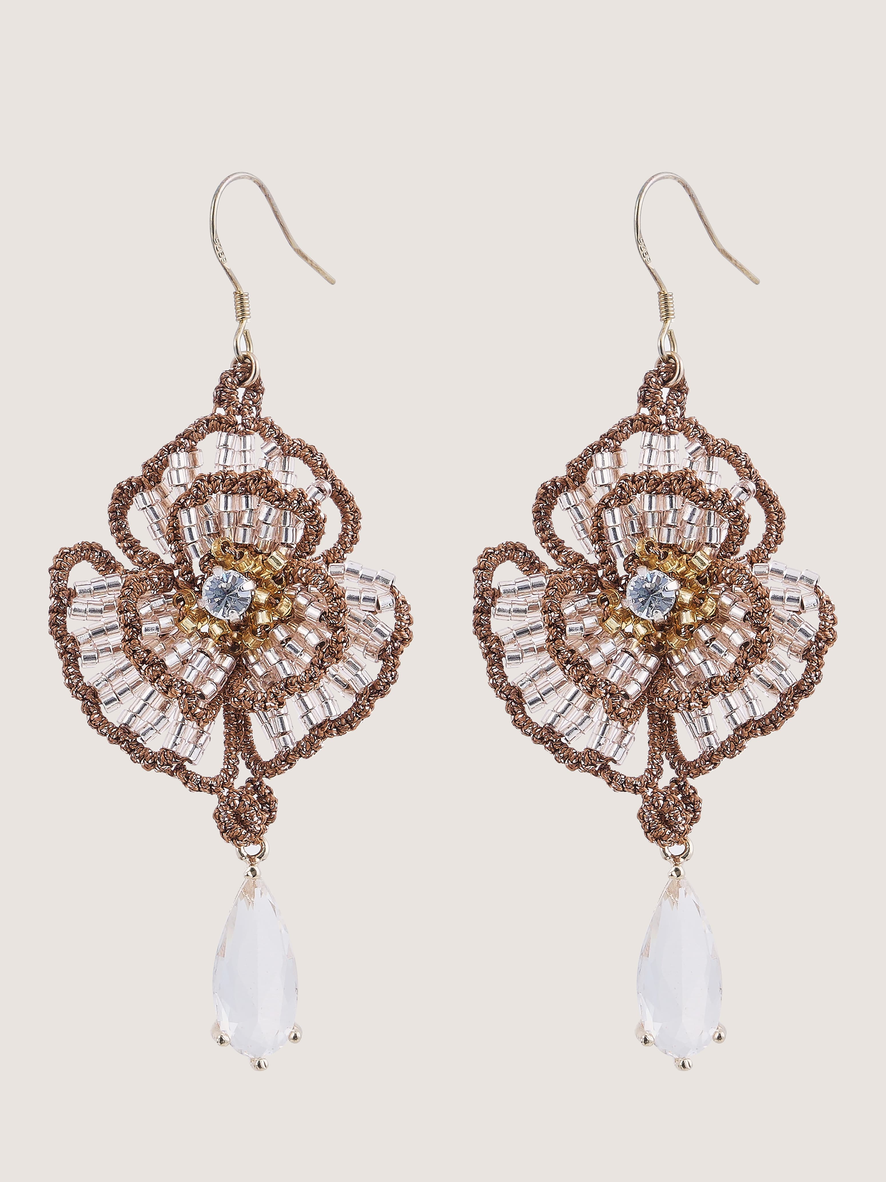 T122 Alina - Camellia Flower Earrings