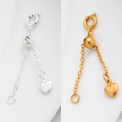 18K metal-clad extension chain with a heart-shaped pendant