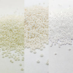 TOHO seed beads, glazed porcelain, off-white beads